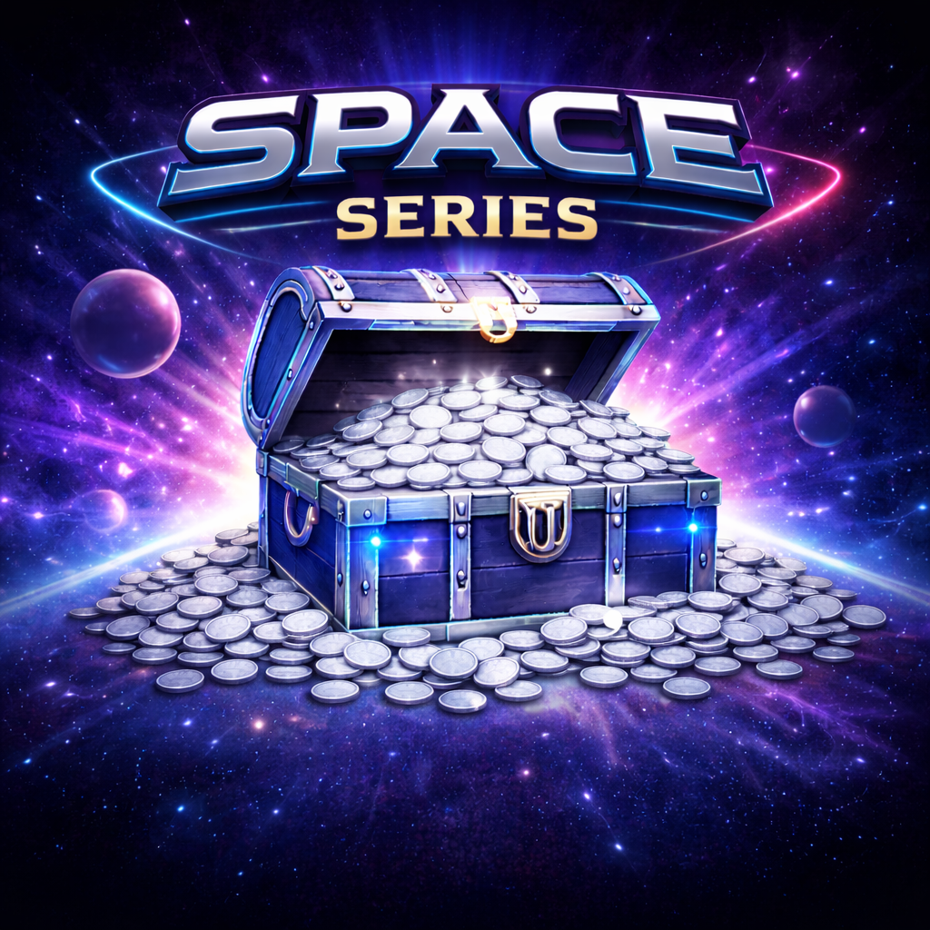 Space Series mystery pack — cosmic scene with silver coins